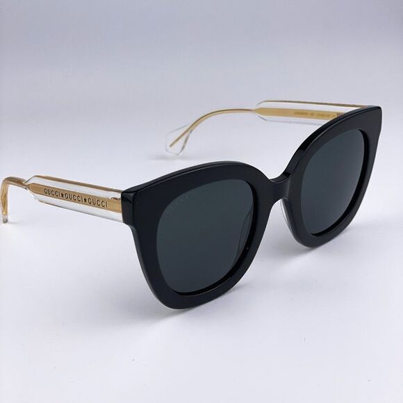 NEW Gucci Sunglasses GG0564SN 001 Cat Eye Crystal Gold Black Grey - Picture 5 of 13